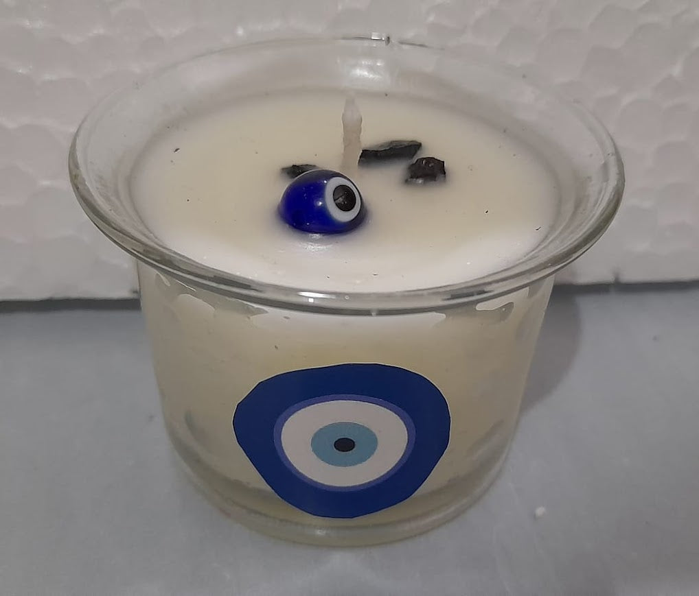 Evil Eye & Hamsa Protection Candle (Set of 2) | Handmade Spiritual Aroma Candles