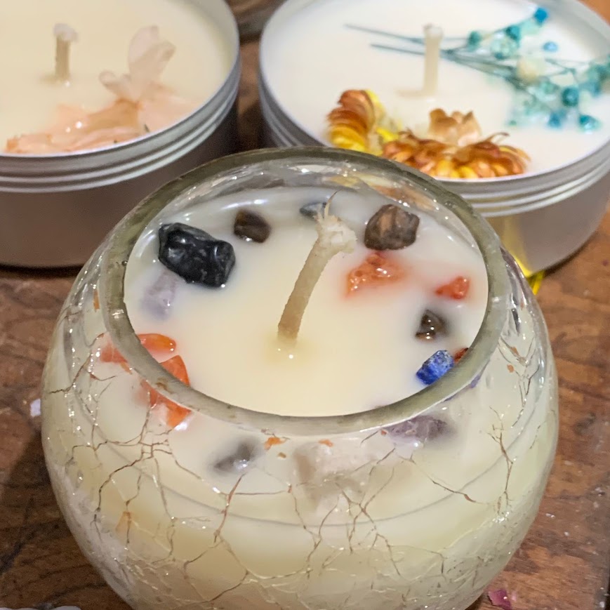 Crystal Aroma Candle | Handmade Scented Healing Candle