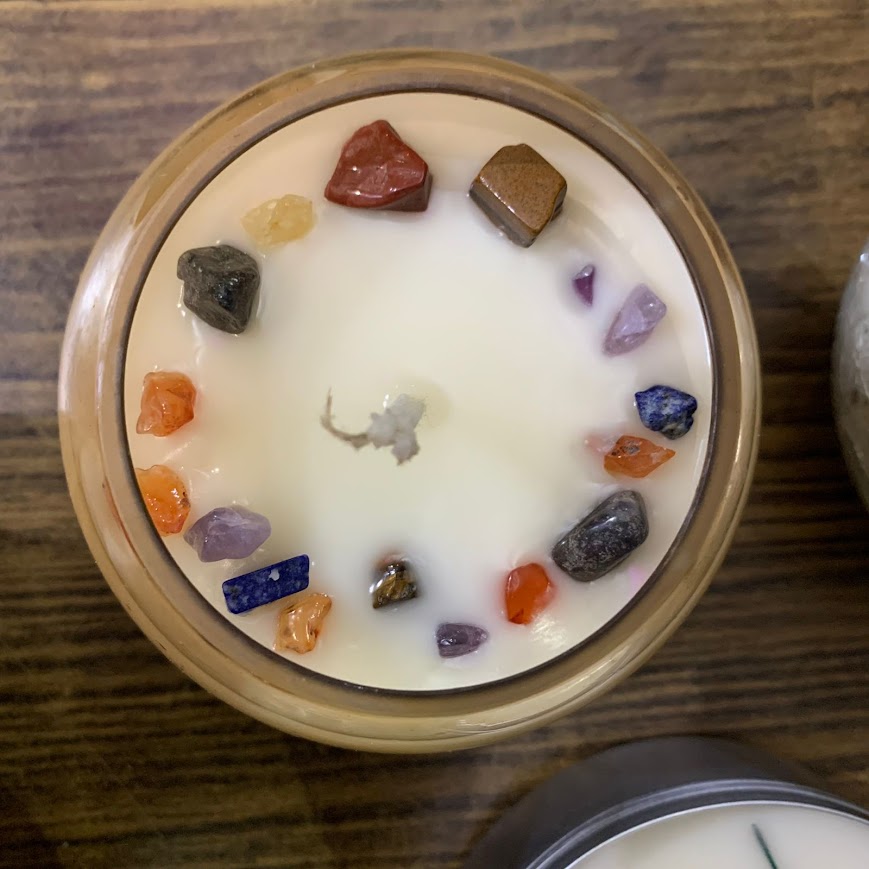 Crystal Aroma Candle | Handmade Scented Healing Candle