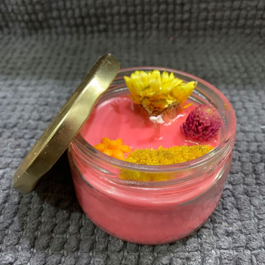 Floral Jar Candle | Handmade Decorative Scented Candle