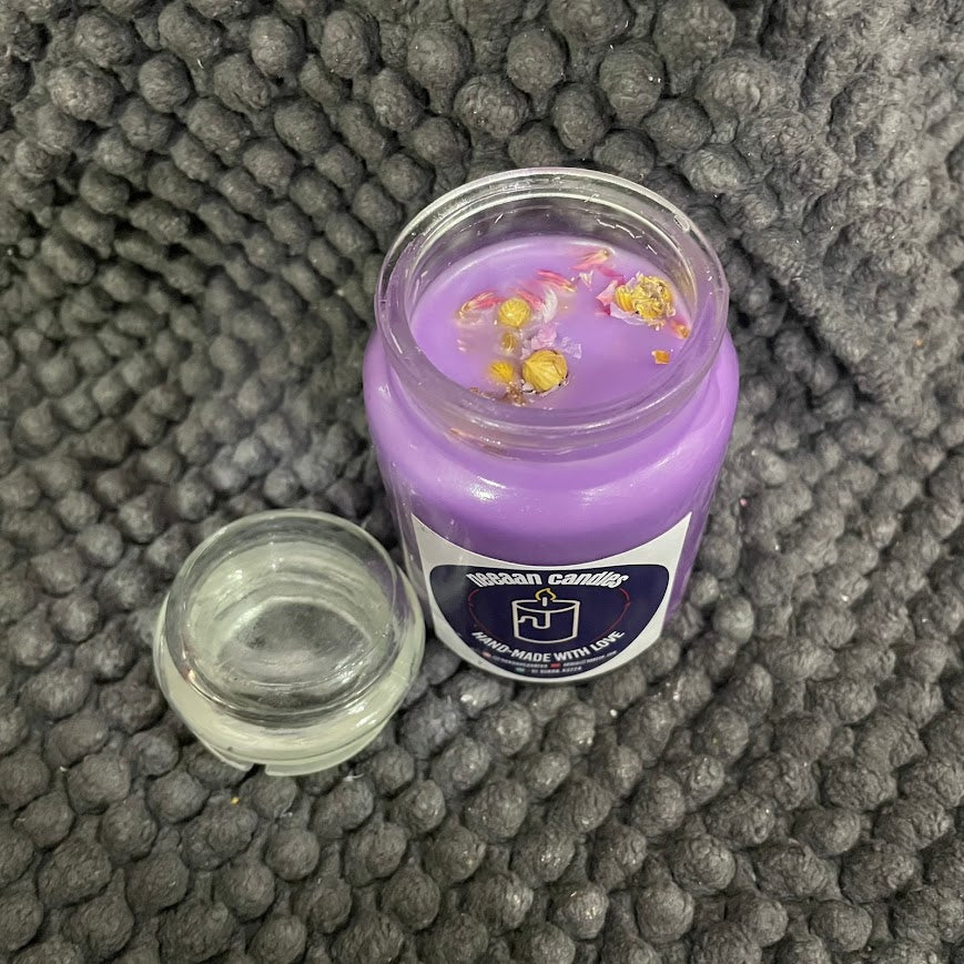 Lavender Botanical Candle | Handmade Floral Scented Jar Candle