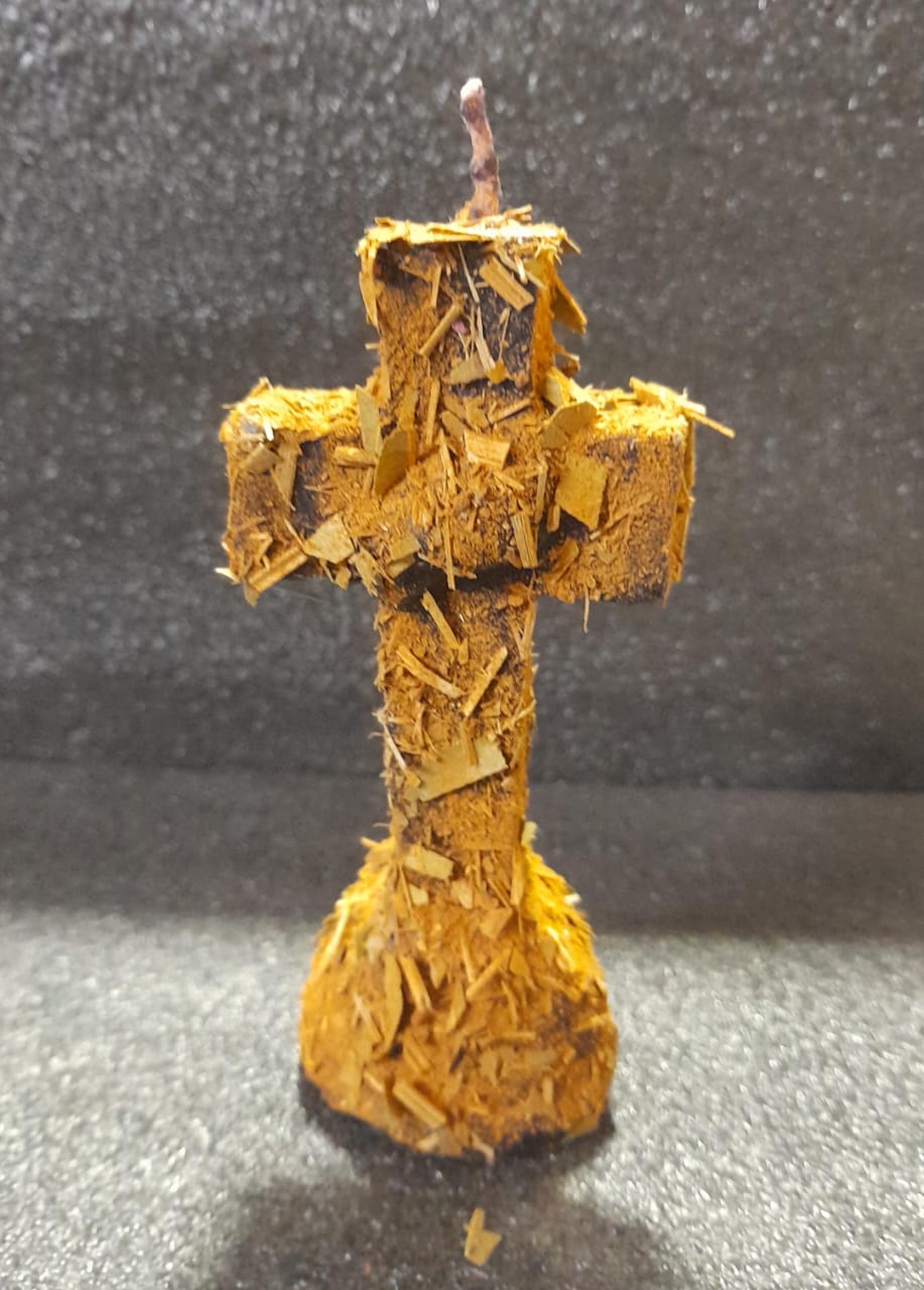 CROSS CANDLE WITH HERBS