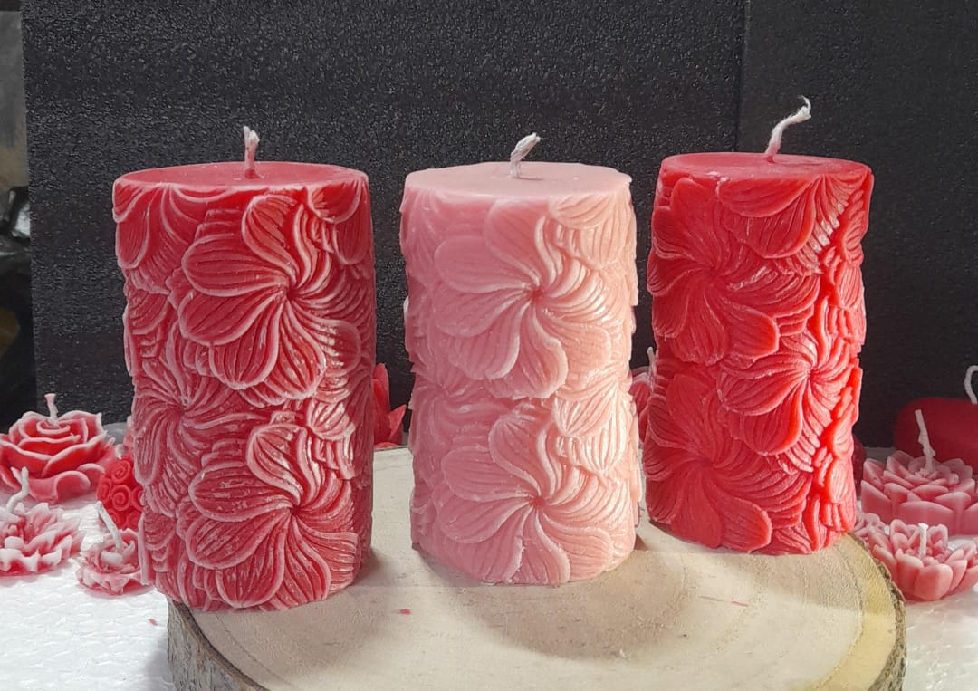 FLORAL PILLAR CANDLE