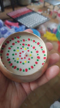 Festive Dot Mandala Candle | Handmade Decorative Tin Candle | Christmas & Holiday Candle Gift