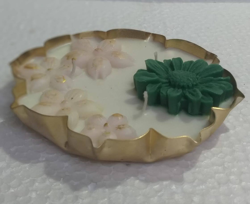 Handmade Floral Urli Candle | Decorative Flower Urli Candle | Luxury Soy Wax Candle for Home Décor & Gifting