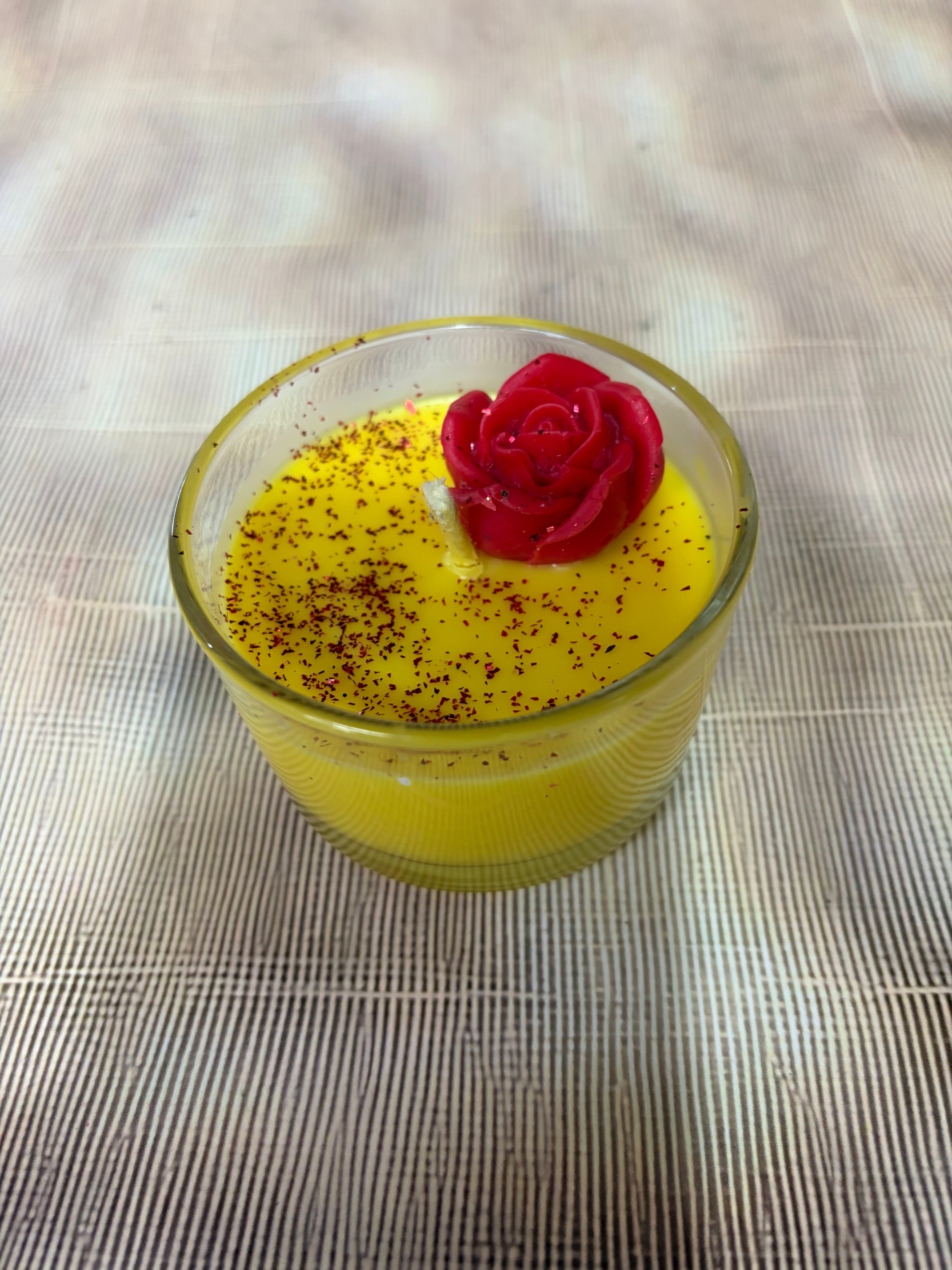 Rose Bloom Jar Candle – Handcrafted Decorative Scented Candle