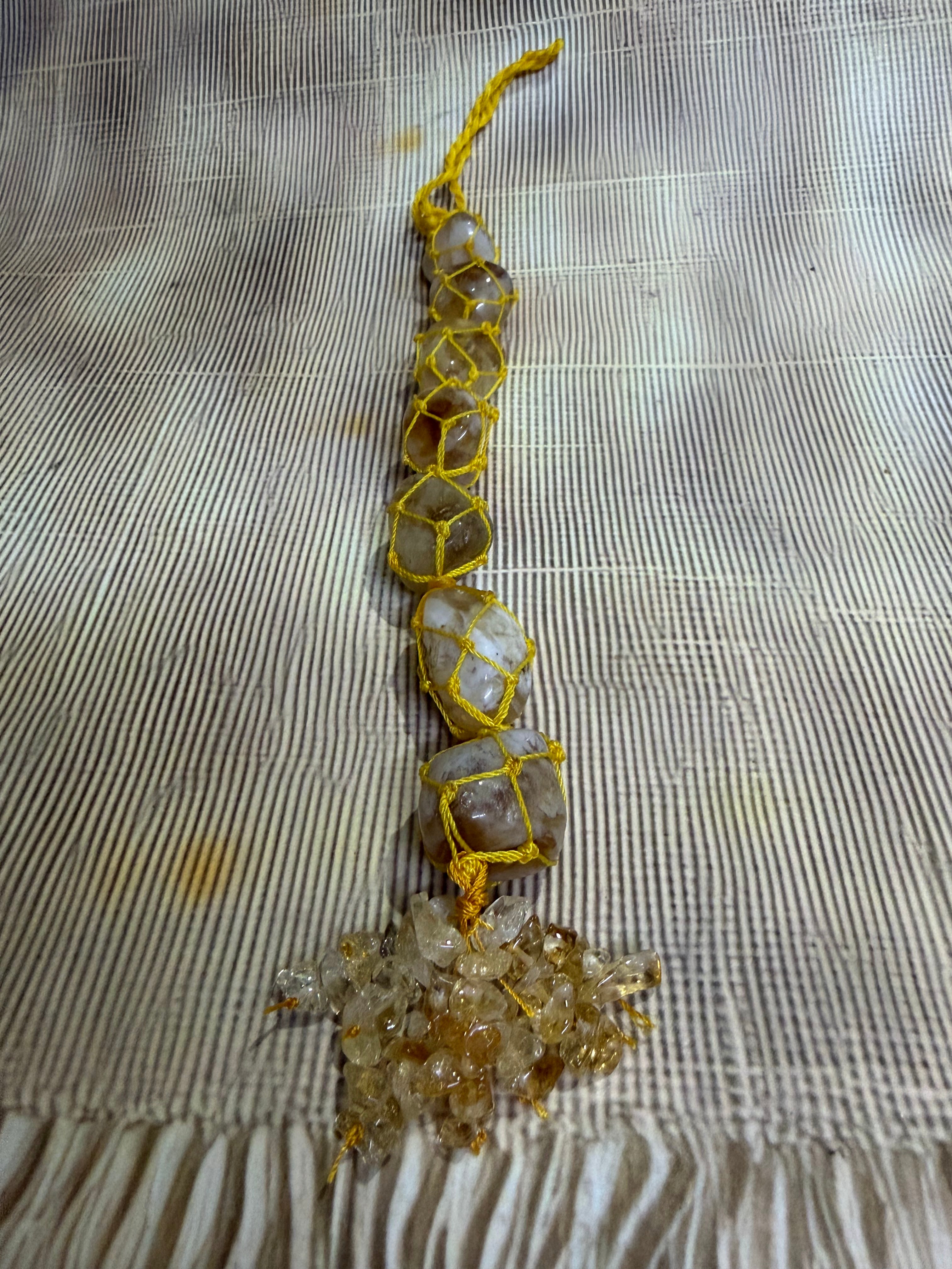 Citrine Crystal Hanging – Natural Gemstone Hanging for Home, Car & Spiritual Décor