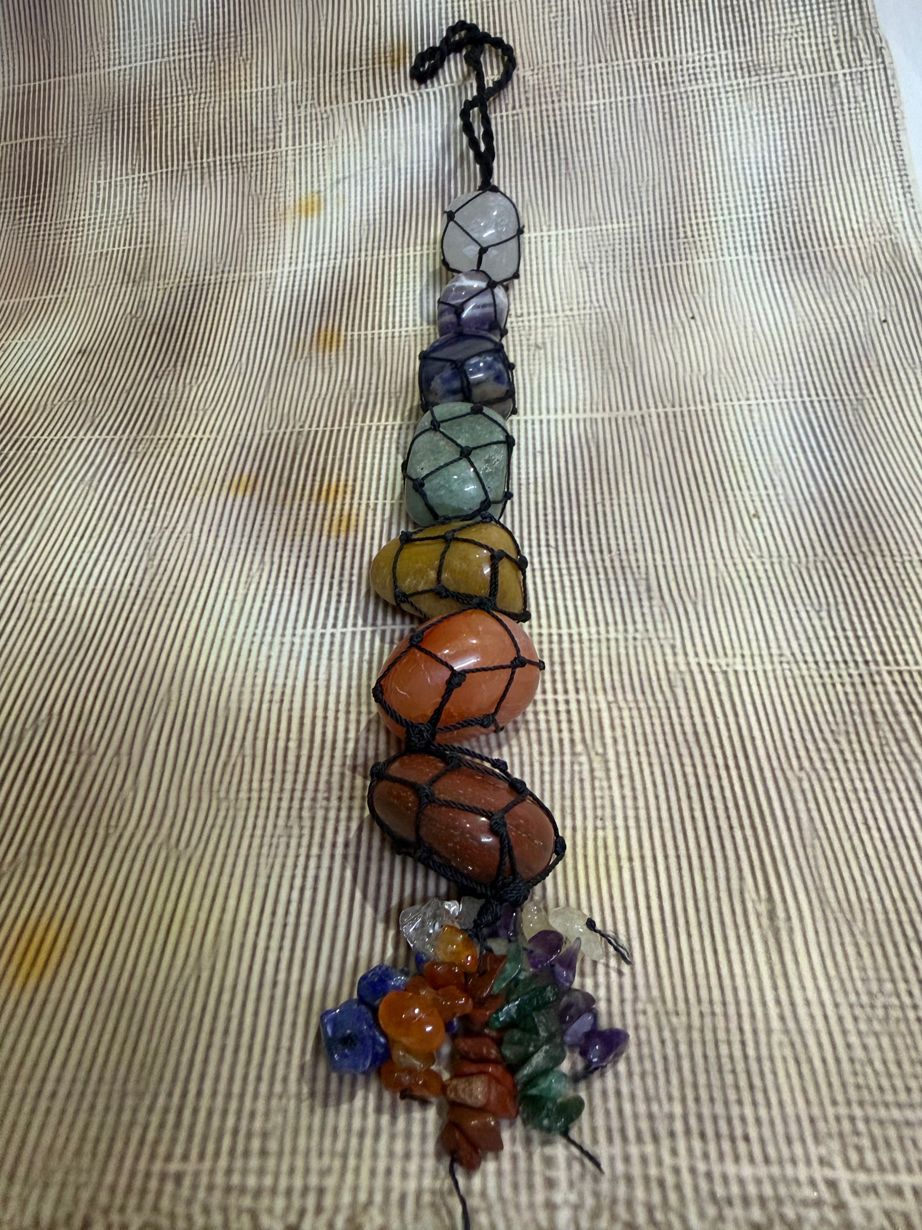 7 Chakra Crystal Hanging – Natural Gemstone Wall Hanging for Home, Car & Meditation Spaces