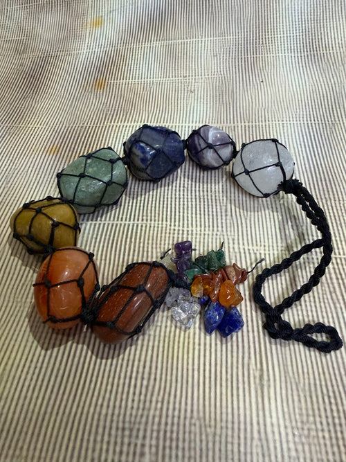 7 Chakra Crystal Hanging – Natural Gemstone Wall Hanging for Home, Car & Meditation Spaces
