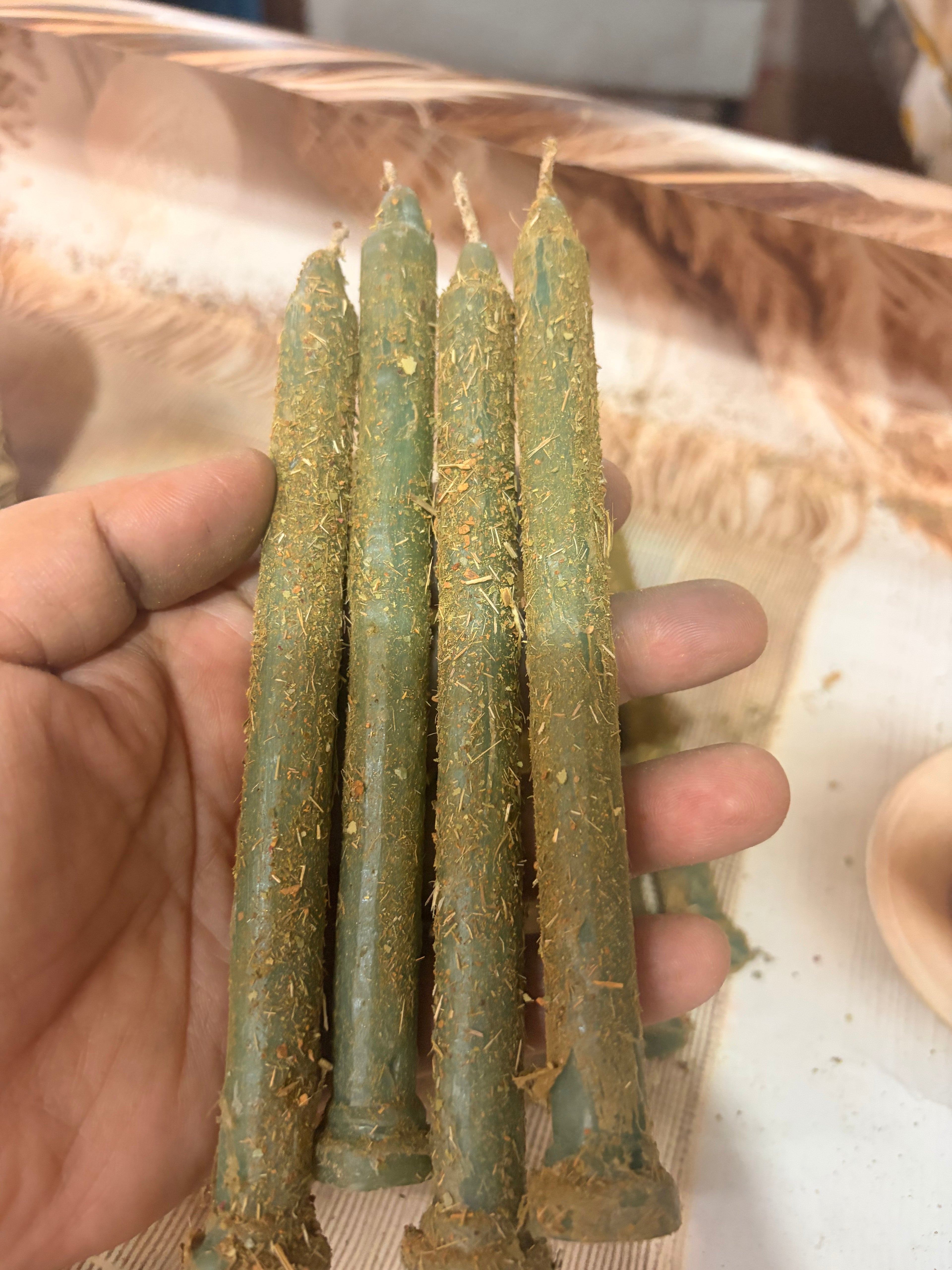 Money Intention Taper Candle Set (Pack of 12) – Handcrafted Ritual Candles