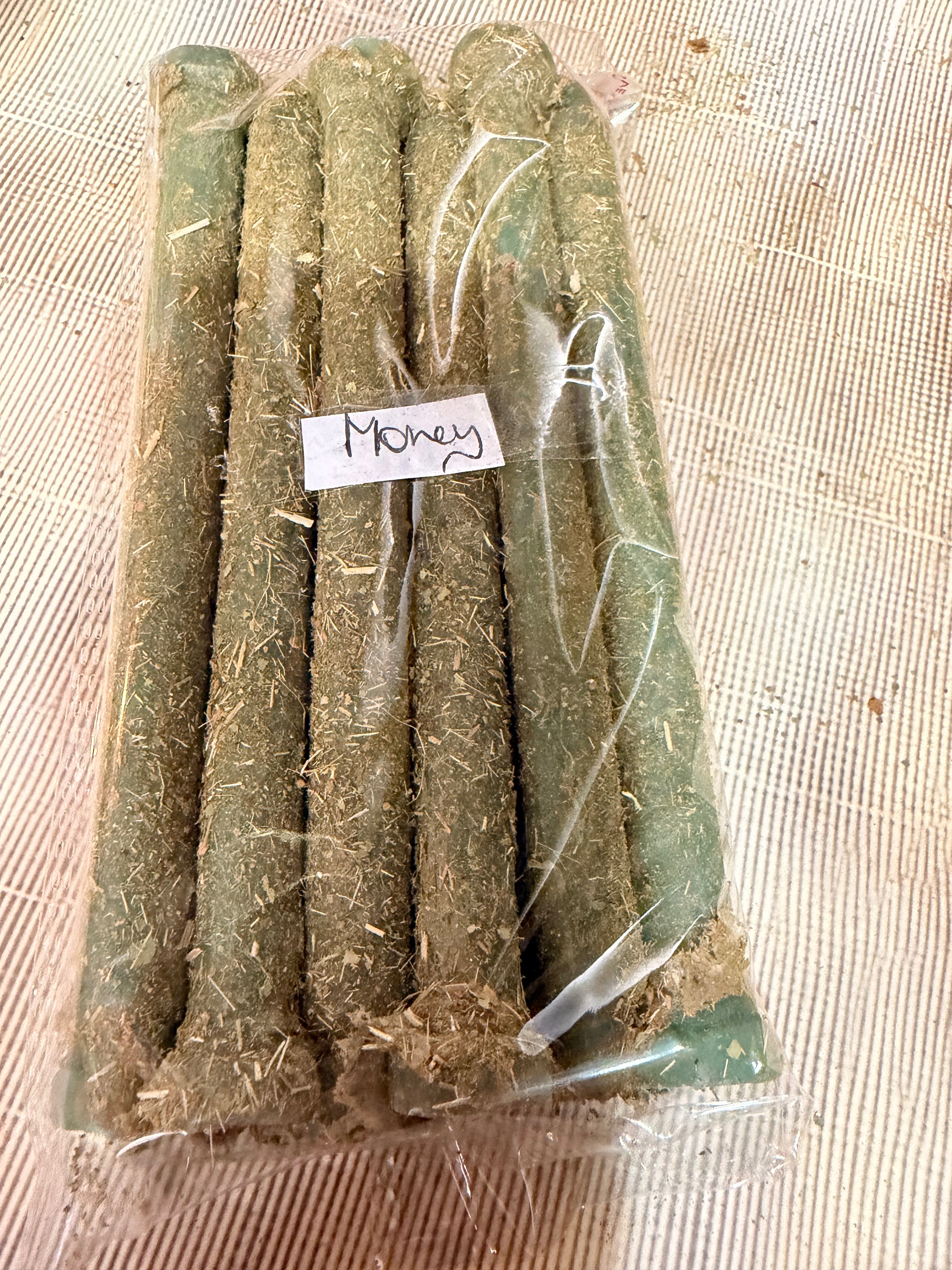 Money Intention Taper Candle Set (Pack of 12) – Handcrafted Ritual Candles