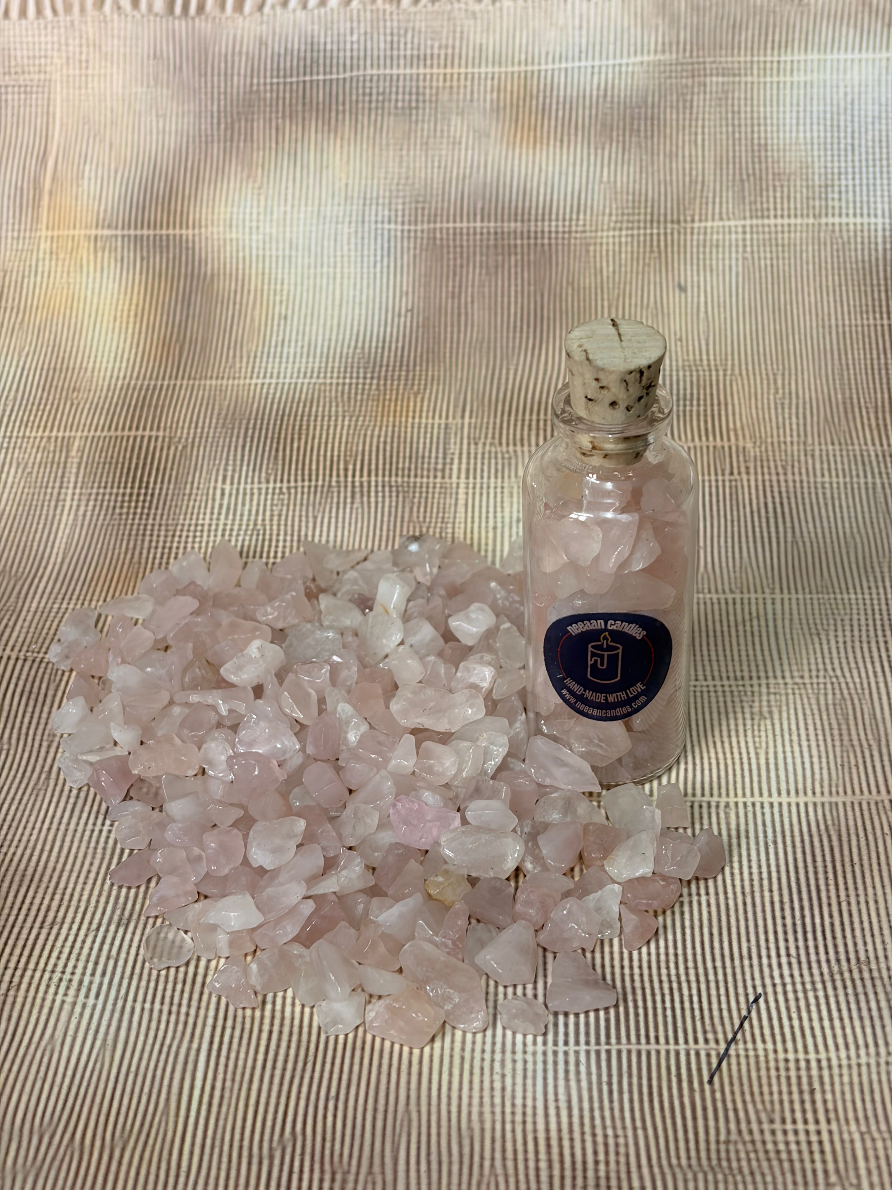Energised Rose Quartz Crystal Chips (50–60g) | Charged Love & Heart Healing Crystals | Channelled Energy Stones