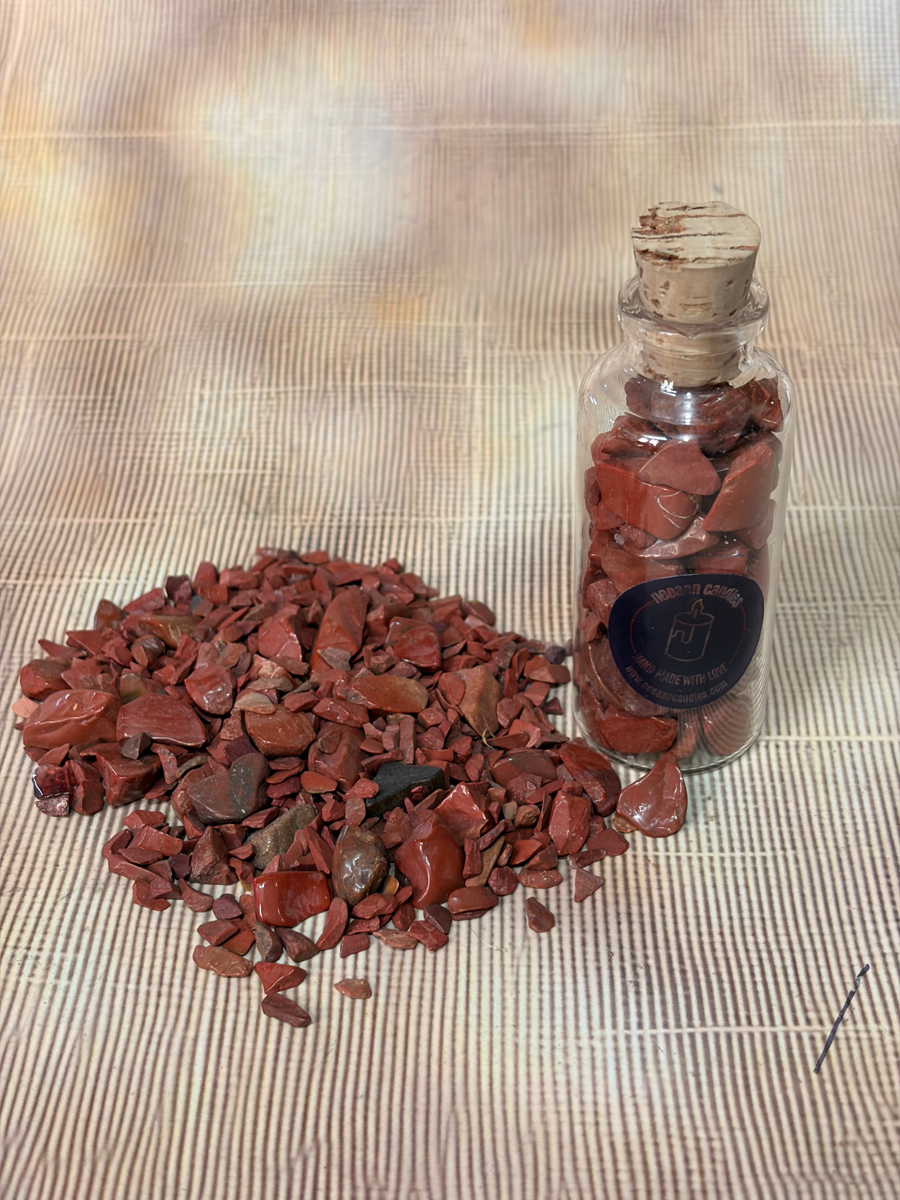 Energised Red Jasper Crystal Chips (50–60g) | Charged Grounding & Strength Crystals | Channelled Energy Stones