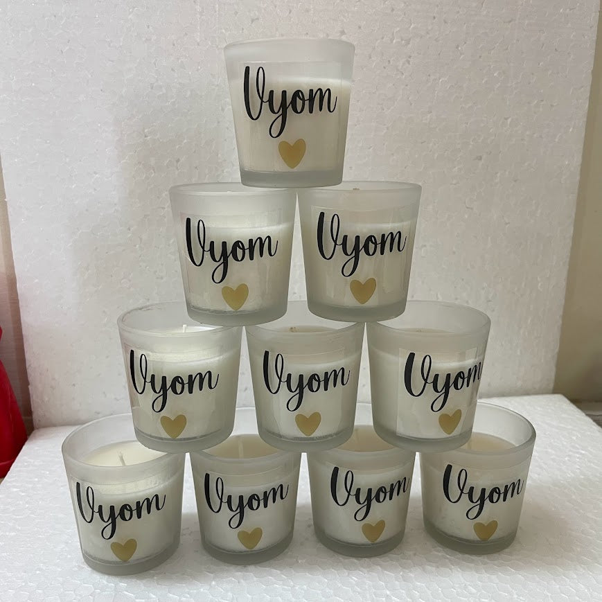 Set of 5 Luxe Votive Personalized Candle | Custom Scented Candle Gift