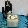 Botanical Frosted Glass Candle | Handmade Floral Scented Candle