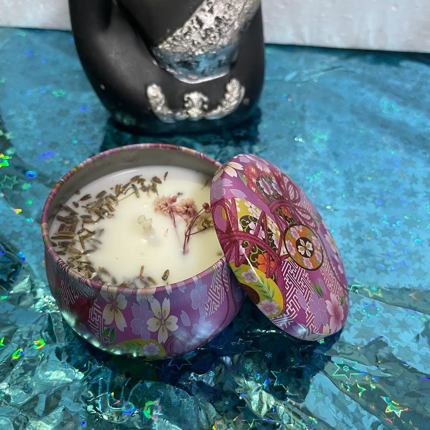 Botanical Tin Candle | Handmade Floral Scented Candle