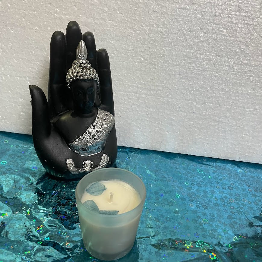 Frosted Glass Botanical Candle | Handmade Scented Candle
