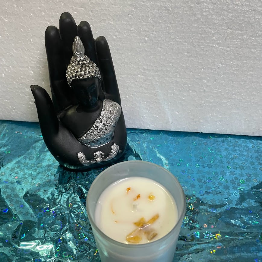 Frosted Glass Botanical Candle | Handmade Scented Candle