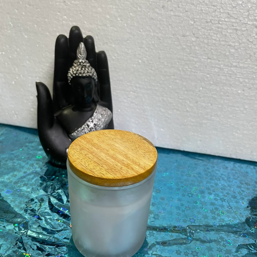 Frosted Glass Botanical Candle | Handmade Scented Candle