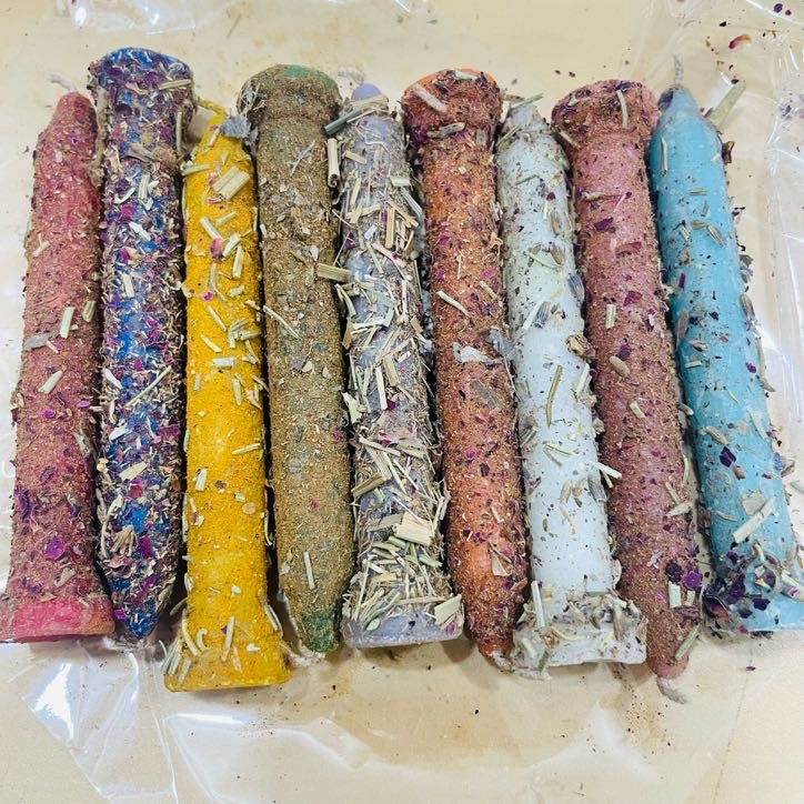 NAVRATRI TAPER CANDLES WITH HERBS- 4 inches