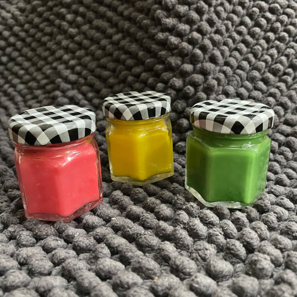 Set of 3 Mini Hexagon Jar Candle | Handmade Aroma Candle