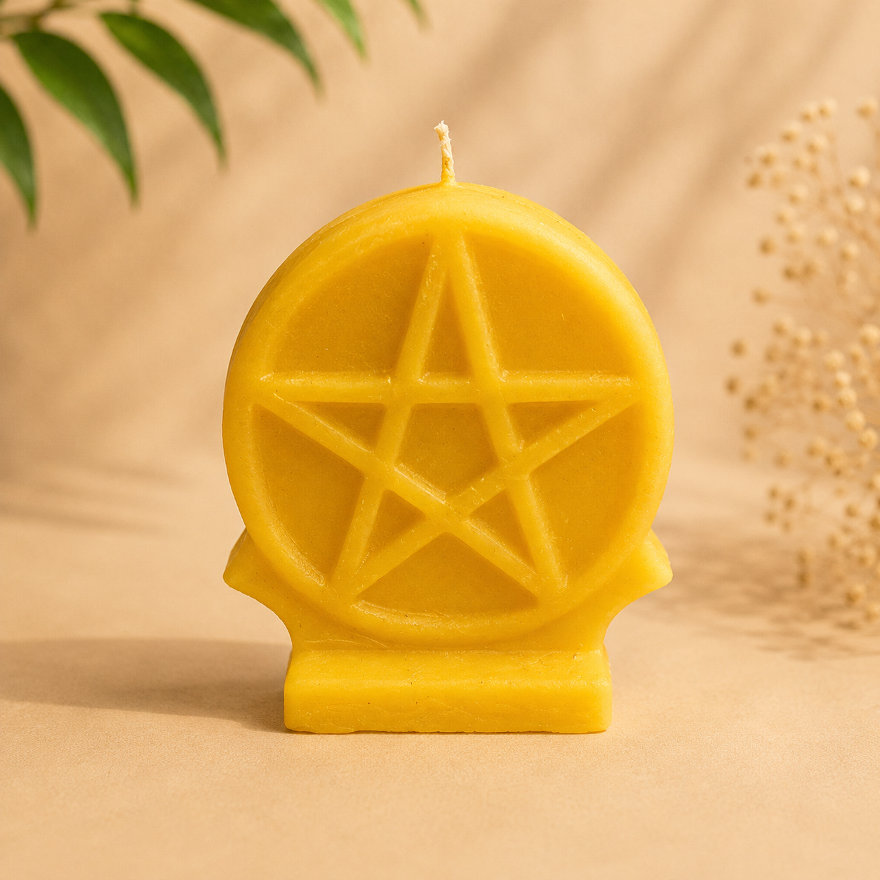 Large Pentacle Healing Candle | Handmade Protection & Spiritual Balance Candle | Decorative Ritual Candle