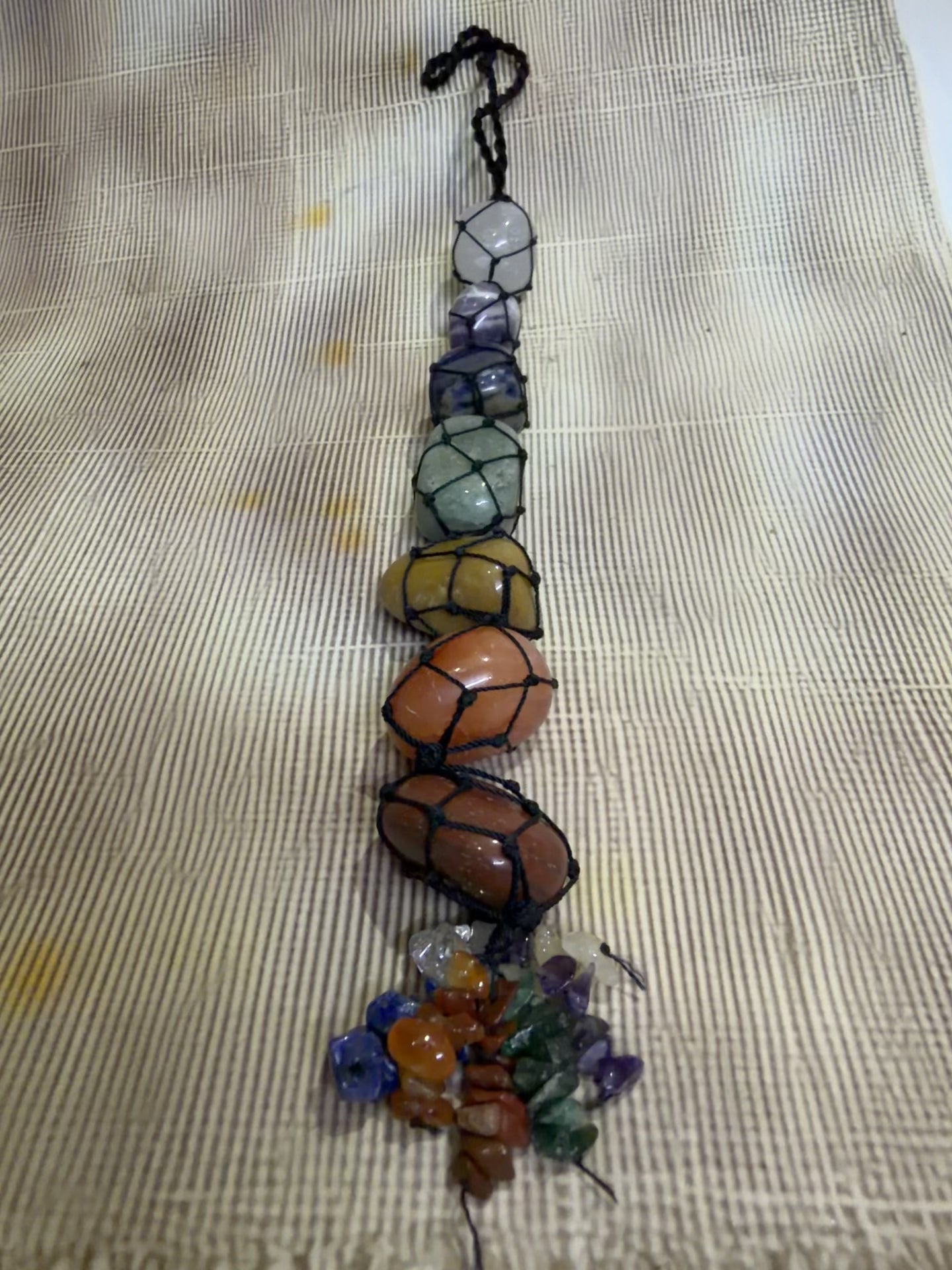 7 Chakra Crystal Hanging – Natural Gemstone Wall Hanging for Home, Car & Meditation Spaces